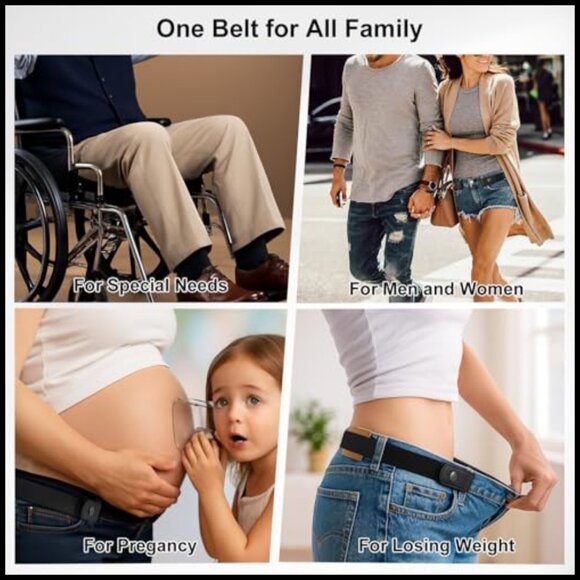 Buckle Free Elastic Belt, Comfortable No Bulge Invisible Stretch Belt main image 7